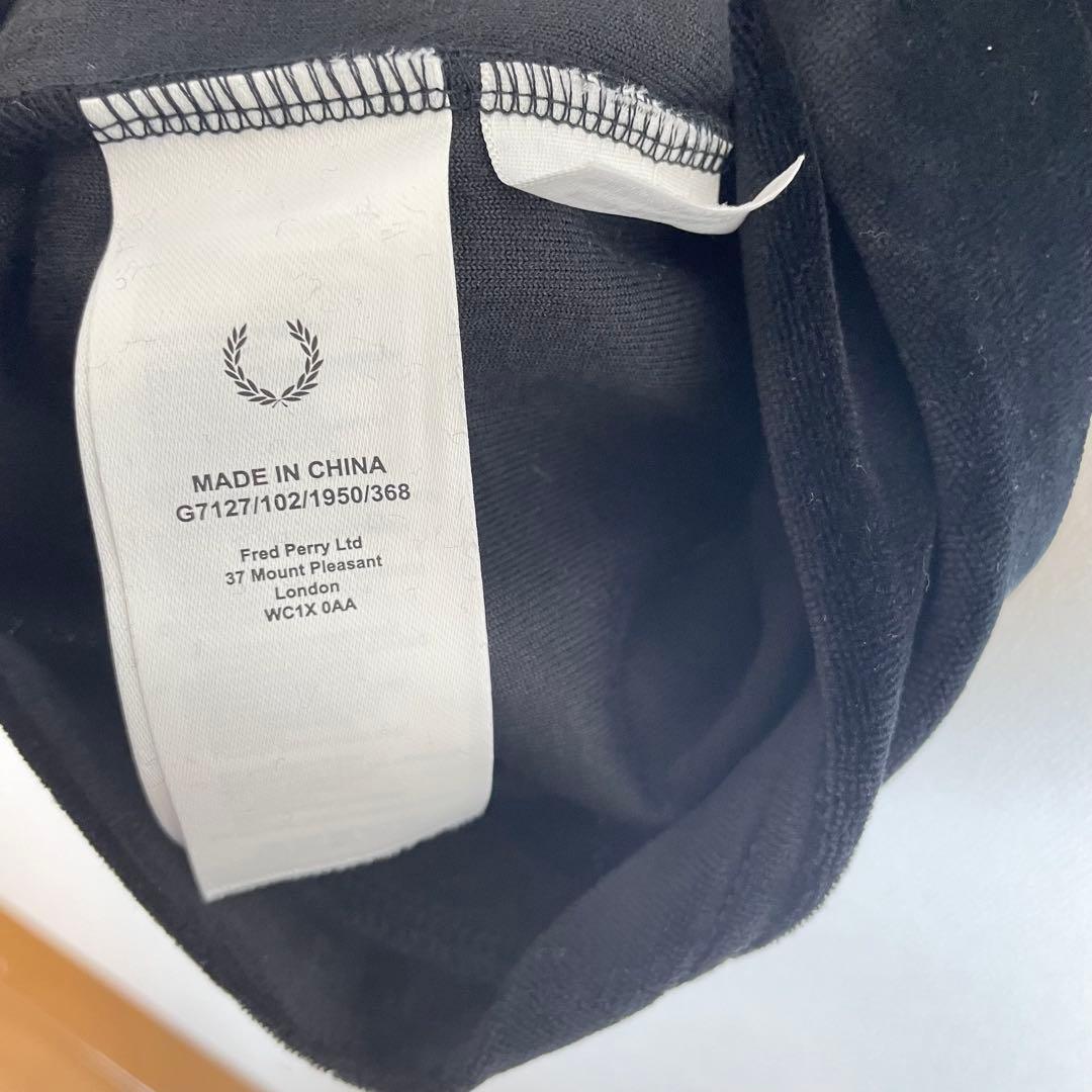 ⭐️フレッドペリー【UK10】ブラック 半袖 Tシャツ ベロア 美品