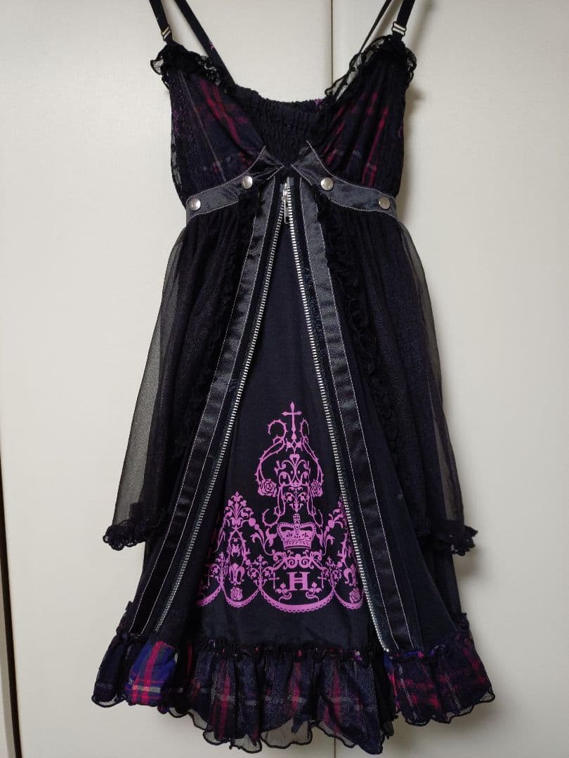 【美品】エイチナオト H.Jelly フロントジップキャミワンピース