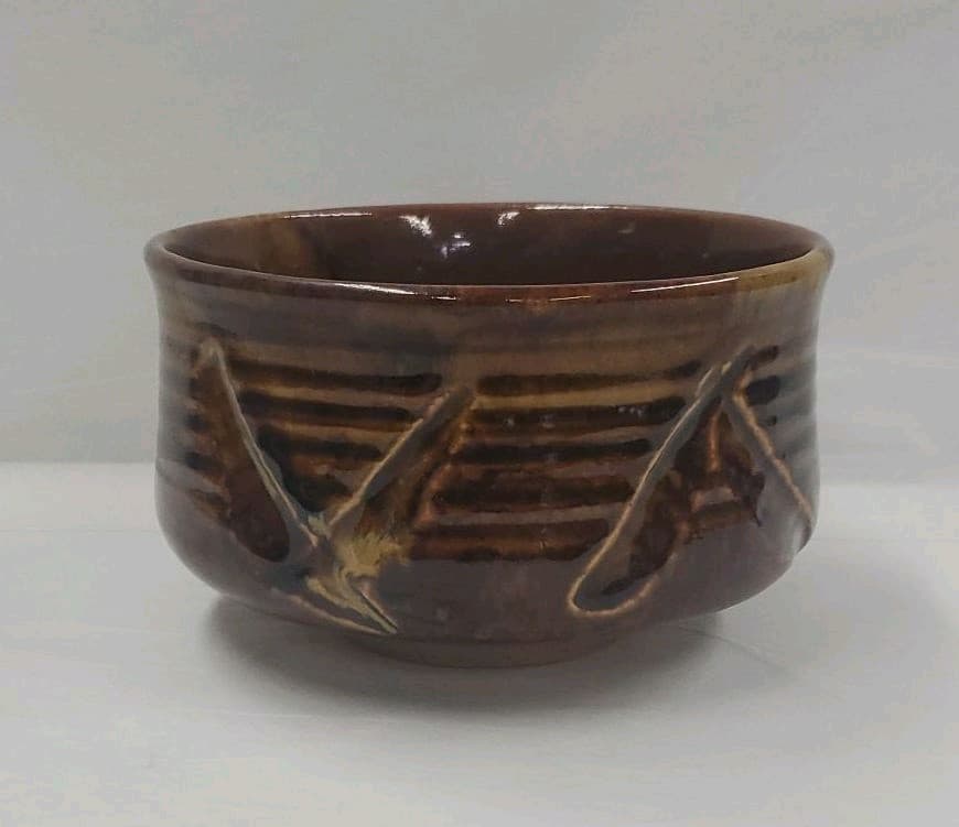 茶道具　膳所焼き　高取写し　掛け分け茶碗　とても綺麗です