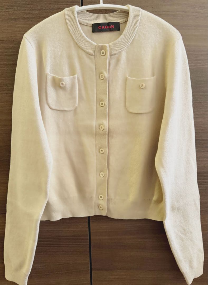 CABaN コットンカシミヤクルーネックカーディガン　ベージュ　41番