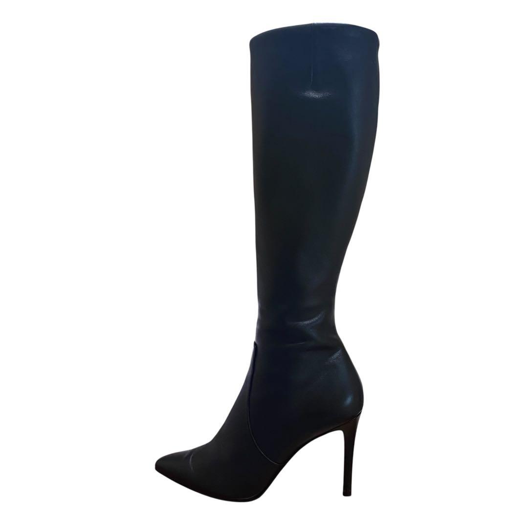 DIANA ダイアナ　23.5 ロングブーツ 美脚 サイドジップ レザー 黒