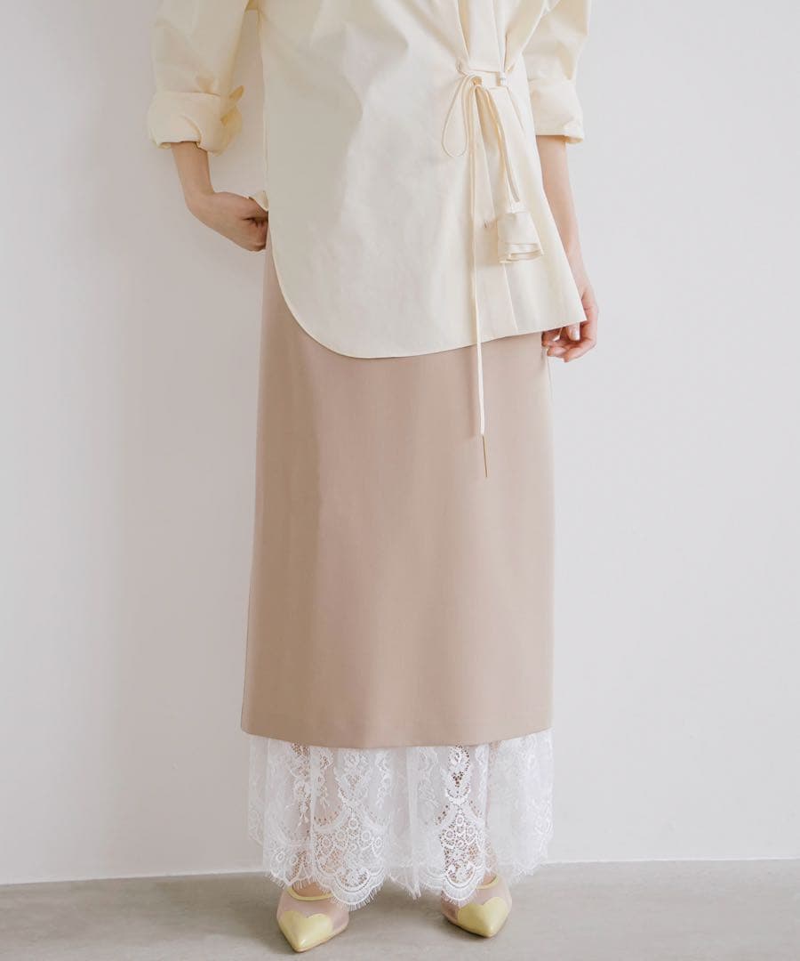 Aiméine エメイン T/R×サテンレースレイヤードスカート