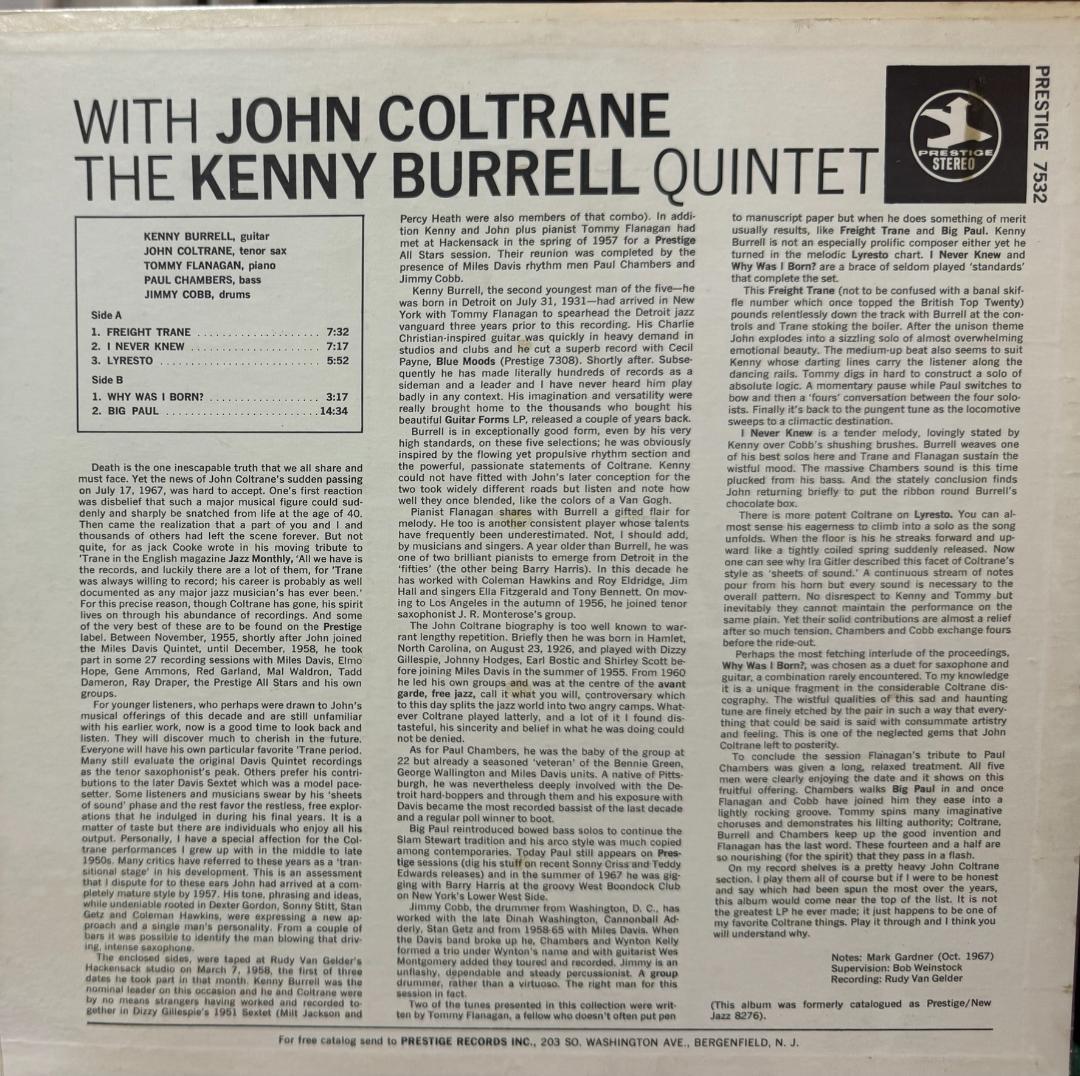 【廃盤LP】The Kenny Burrell Quintet With Joh