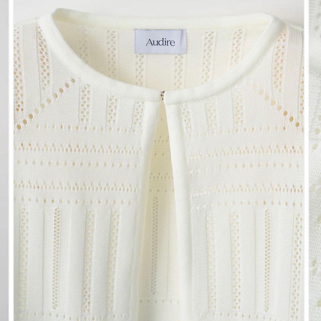 Audire アウディーレ Milly knit cardigan White
