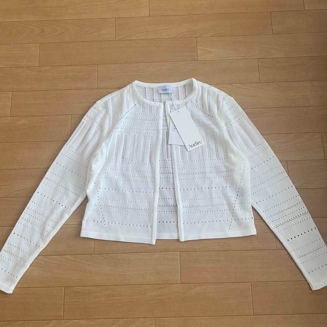 Audire アウディーレ Milly knit cardigan White