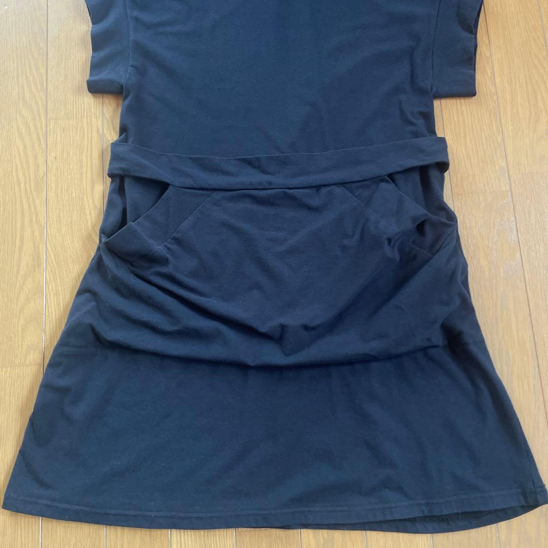 LIMI ドレープポケット付チュニックワンピース　ロングTシャツ　ヨウジヤマモト