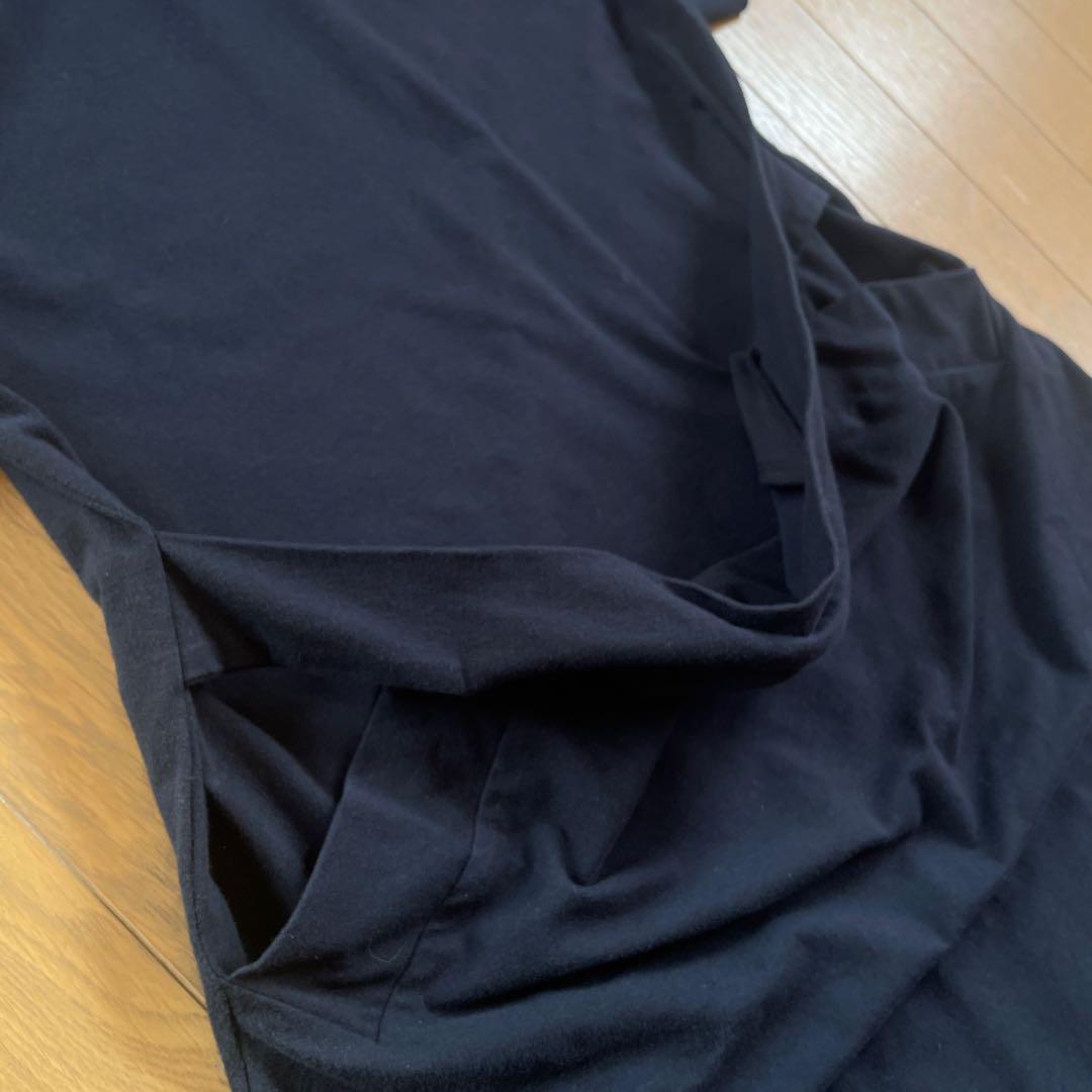 LIMI ドレープポケット付チュニックワンピース　ロングTシャツ　ヨウジヤマモト
