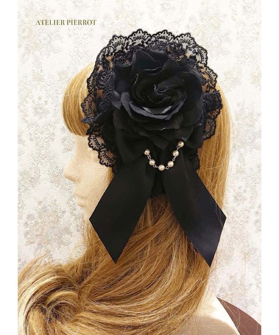 ATELIER PIERROT 薔薇カチューシャ　黒