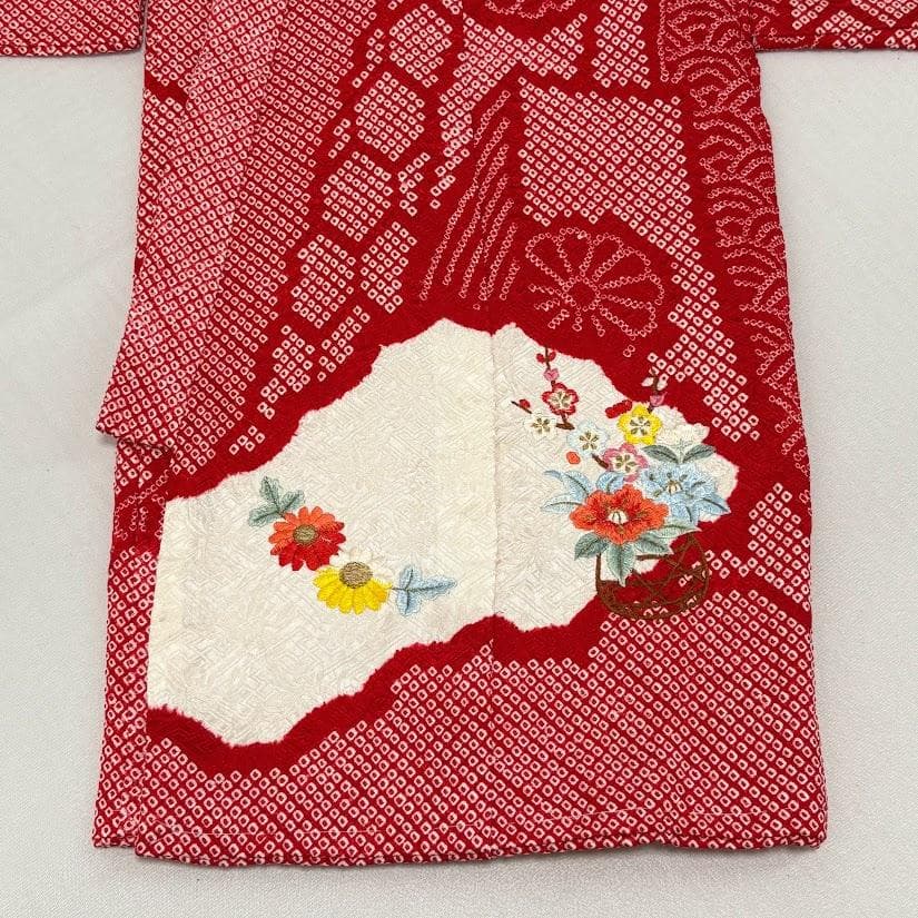 ゆりのはな　七五三　女の子　３歳　祝着　総絞り　総刺繍　金糸入り　正絹　L802