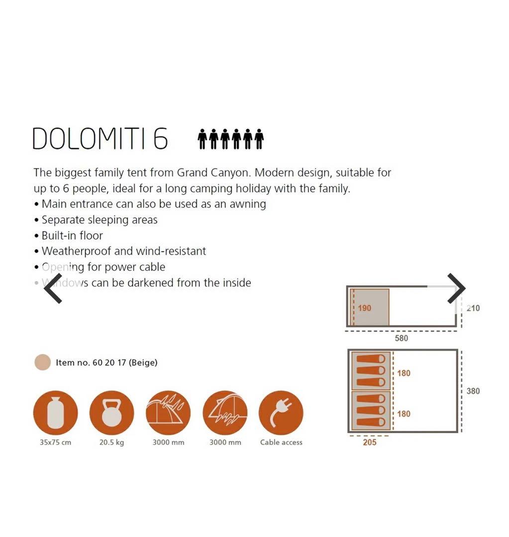 か*い様 新品Dolomiti6ドロミテ6ファミリーテントGRAND CANYO