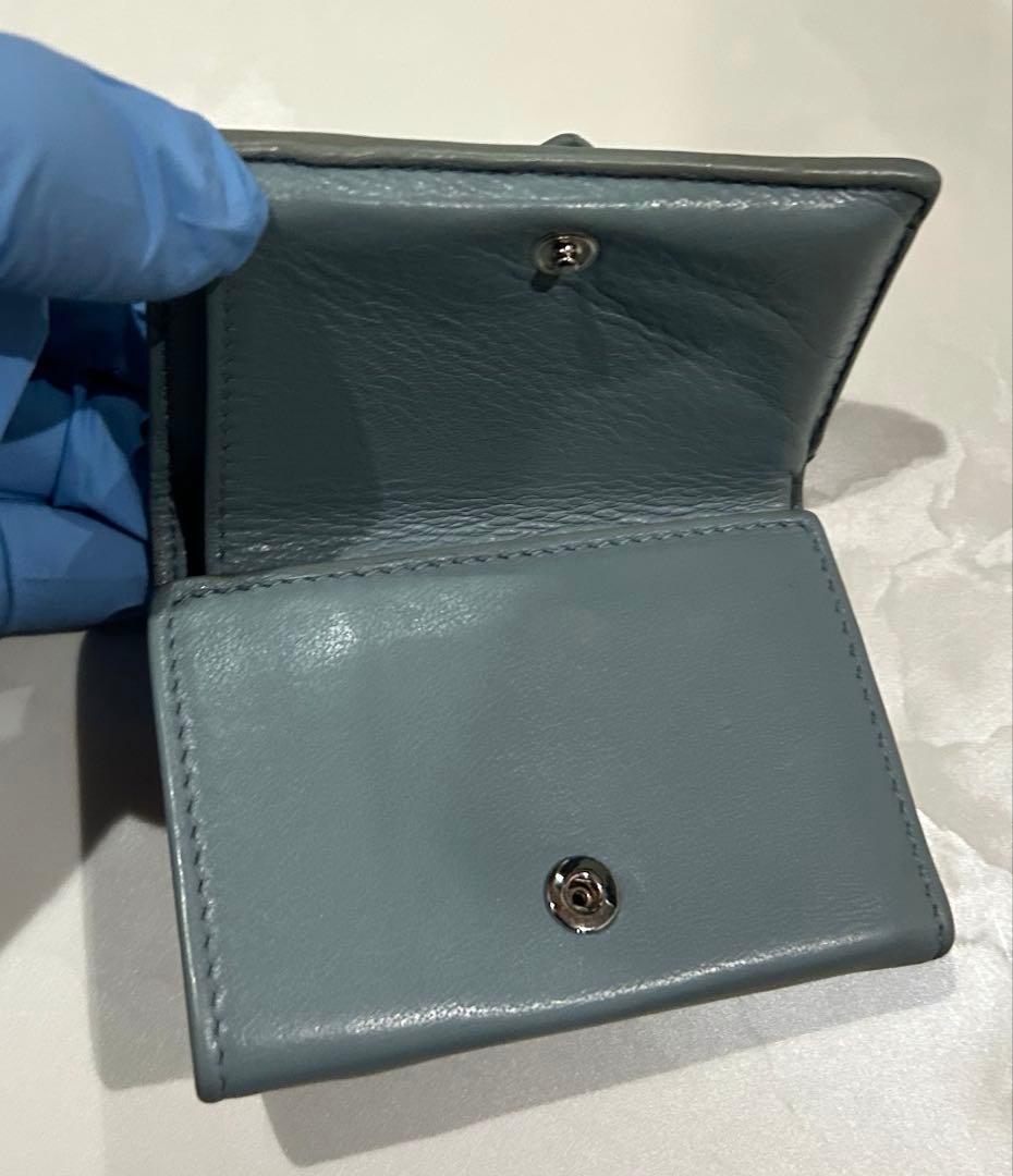 BALENCIAGA ライトグレー 三つ折り財布　ミニウォレット
