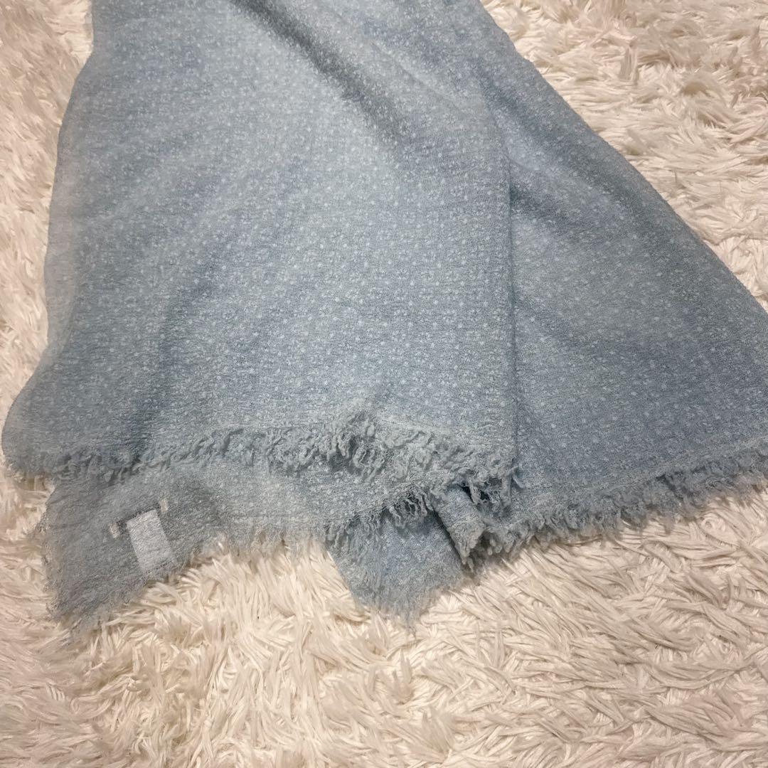 超レア！ 美品✨ ファリエロサルティ シアー花刺繍大判ショール ライトブルー