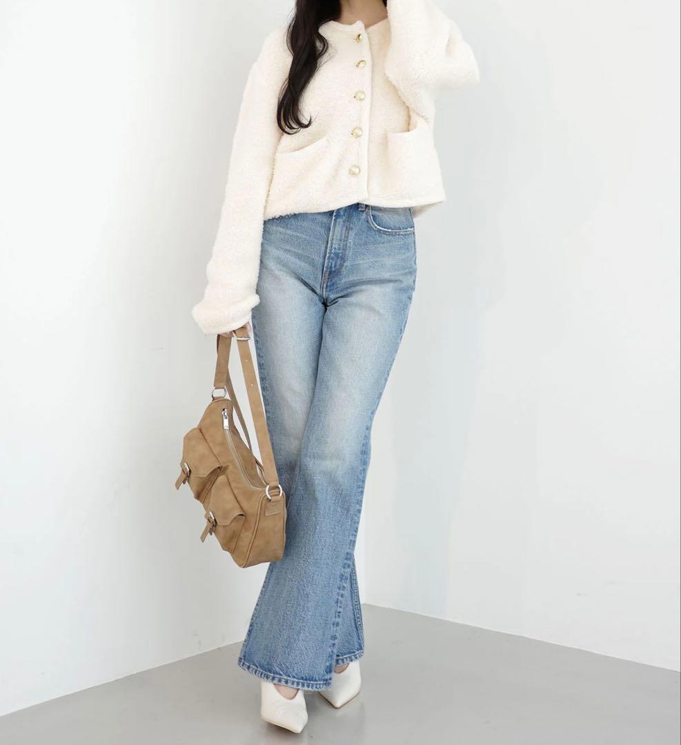トップス EIMY ISTOIRE TEDDY KNIT JACKET