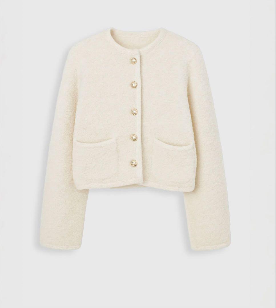 トップス EIMY ISTOIRE TEDDY KNIT JACKET