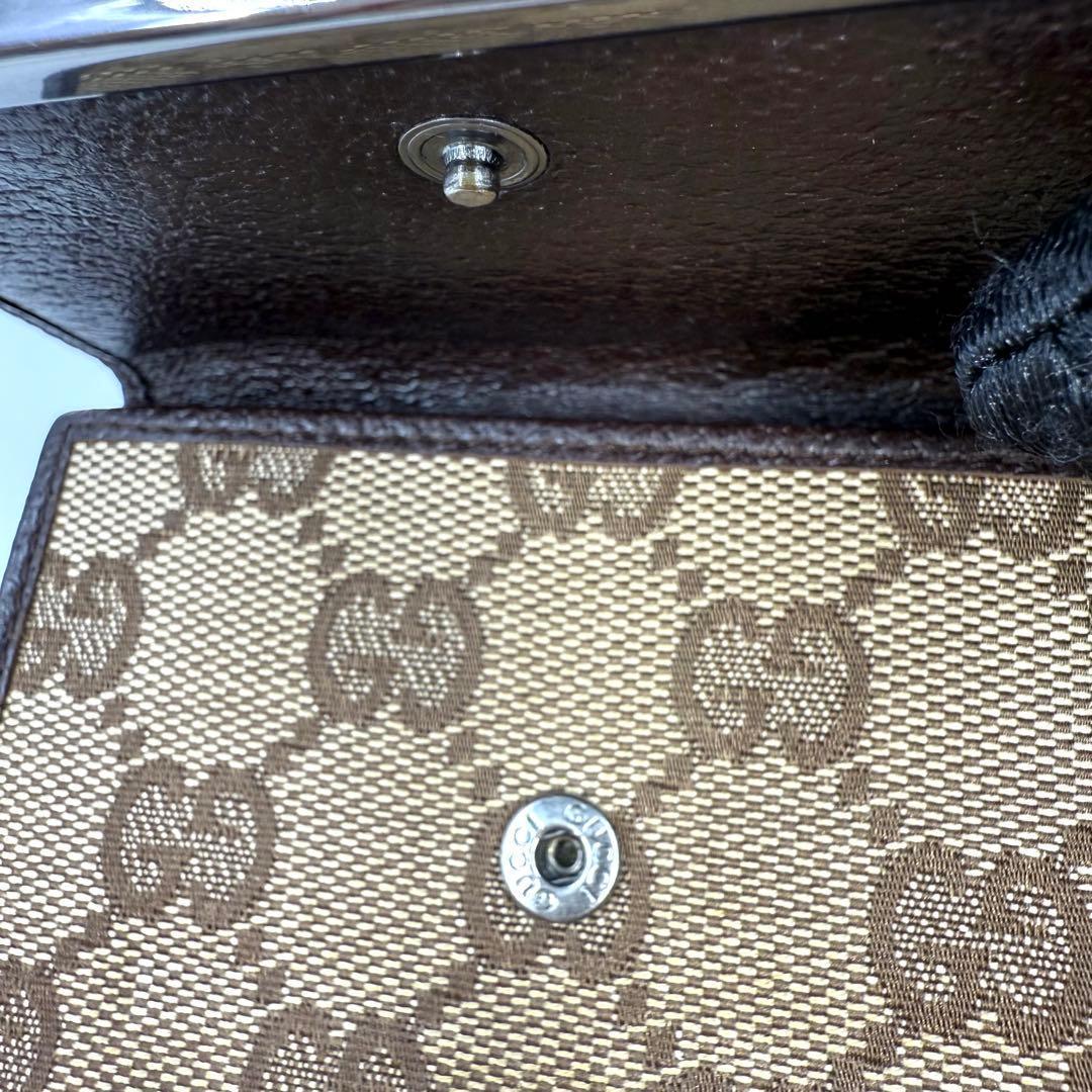 GUCCI グッチGGキャンバス 二つ折り財布 ブラウン