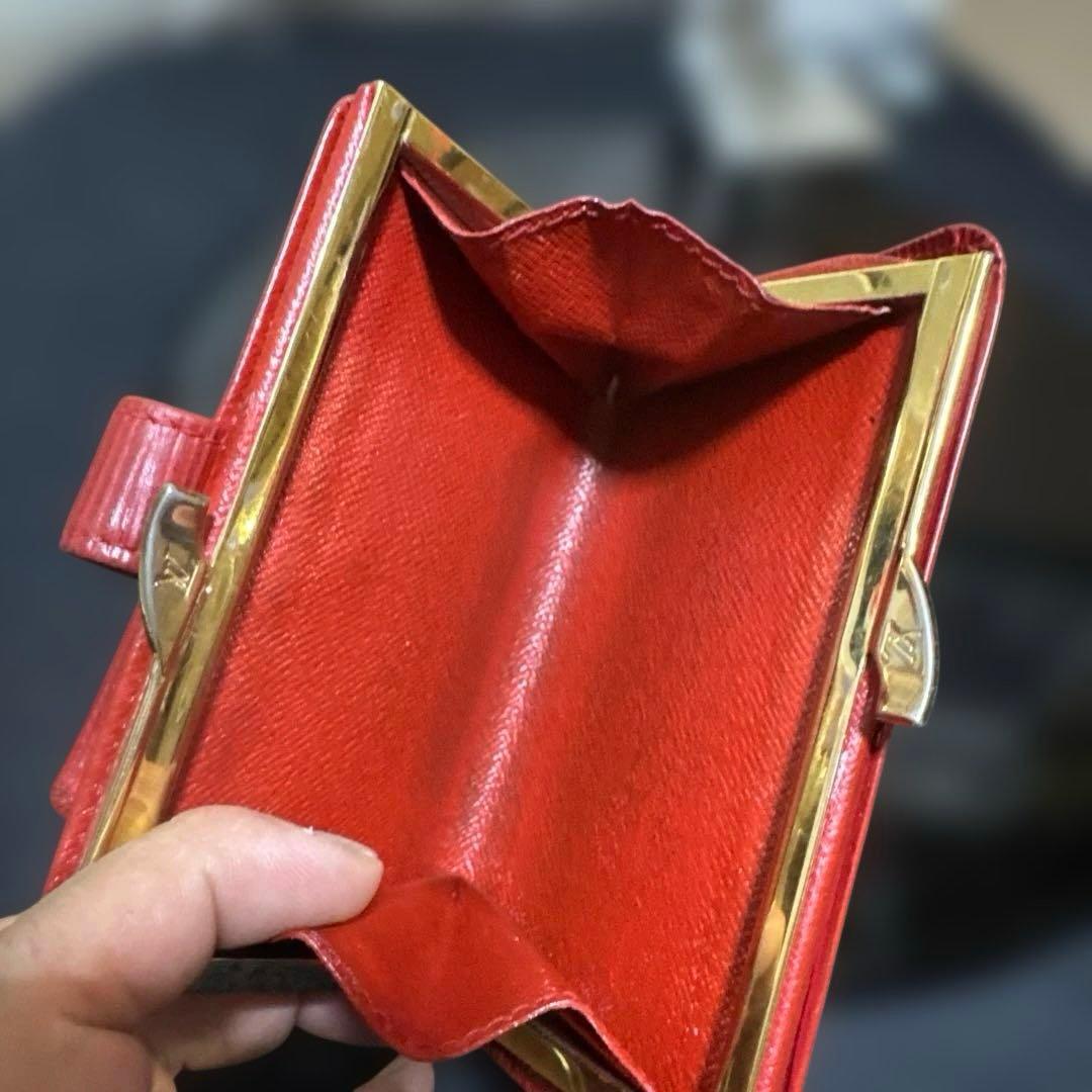 ⑨☆優良品♪エピ ♪ガマ口♦︎折り財布♪レッドカラー