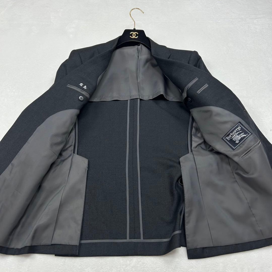 F362 美品 M AB5 バーバリー 3P シングル スーツ 上下 メンズ