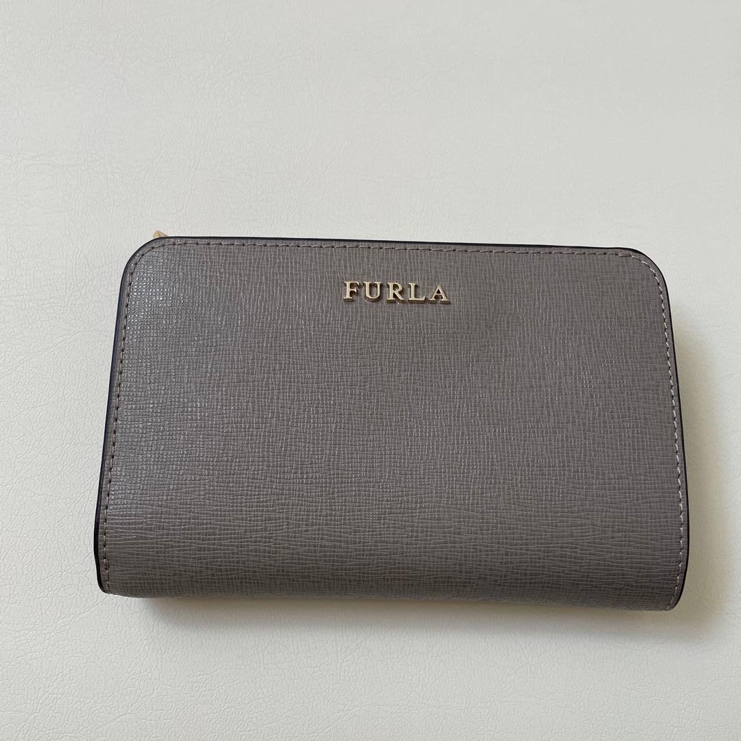 FURLA 二つ折り財布 グレー 保存袋付き
