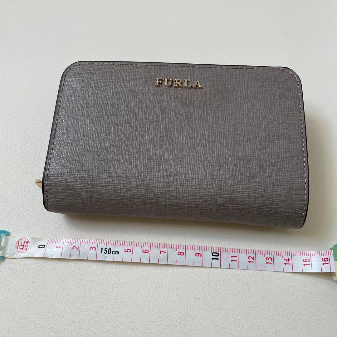 FURLA 二つ折り財布 グレー 保存袋付き