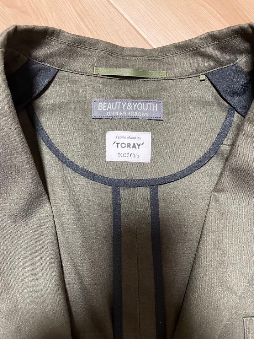 【美品】B&Y 東レ素材 セットアップ オリーブ Lサイズ 洗える/防シワ