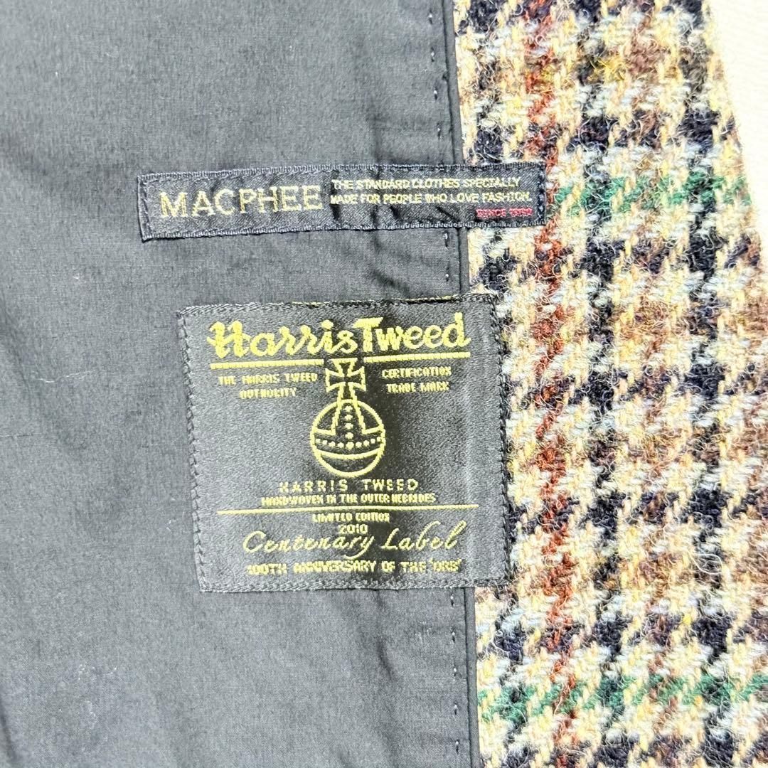 美品 MACPHEE ハリスツイード テーラードジャケット 千鳥格子 38