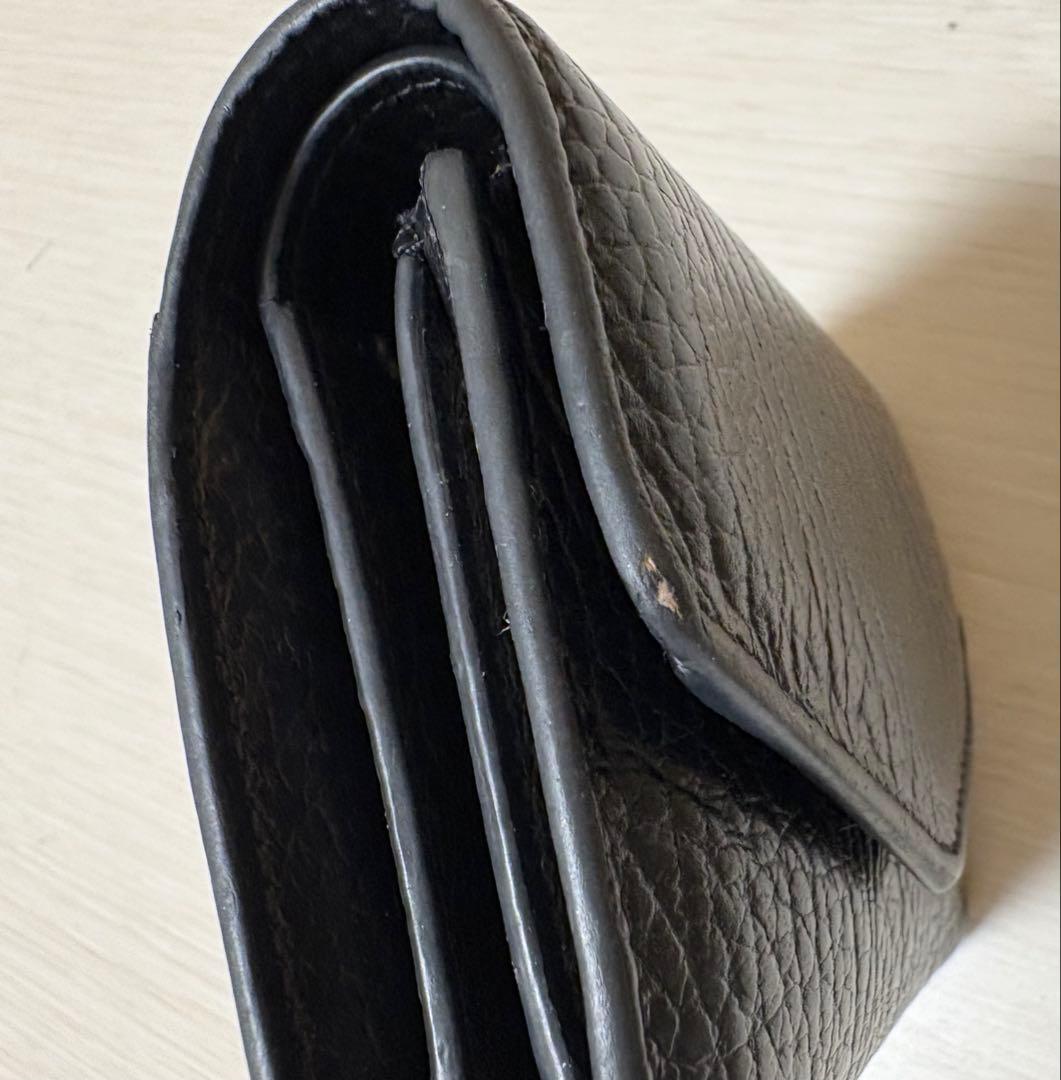 Maison Margiela 黒 レザー 三つ折り財布
