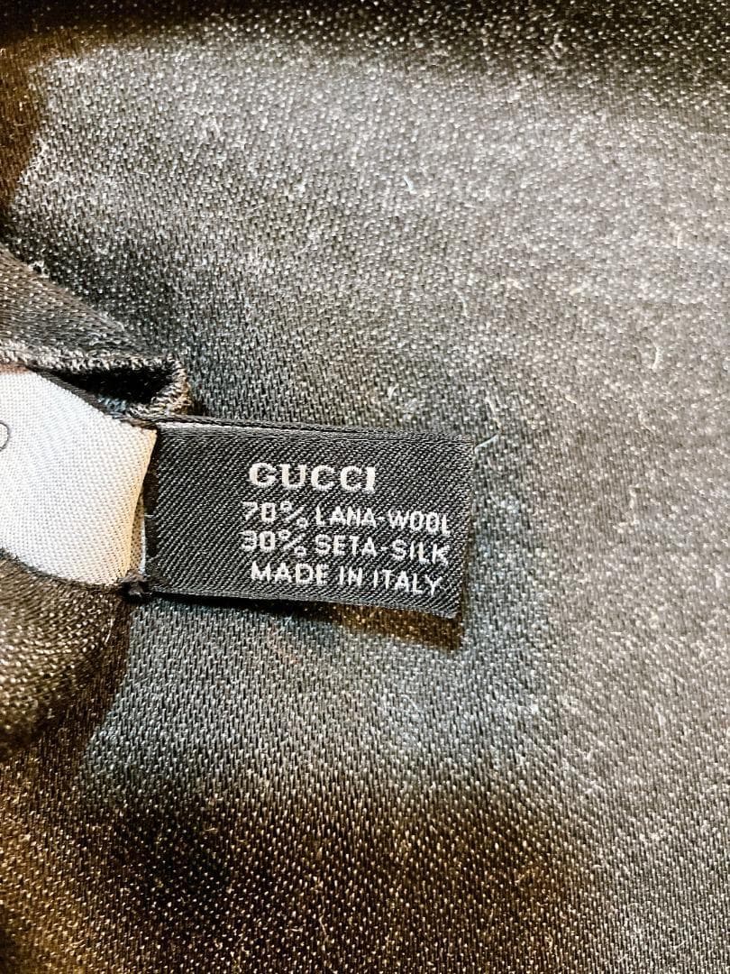 GUCCI GG柄 ウール70%×シルク30% ストール ショール マフラー
