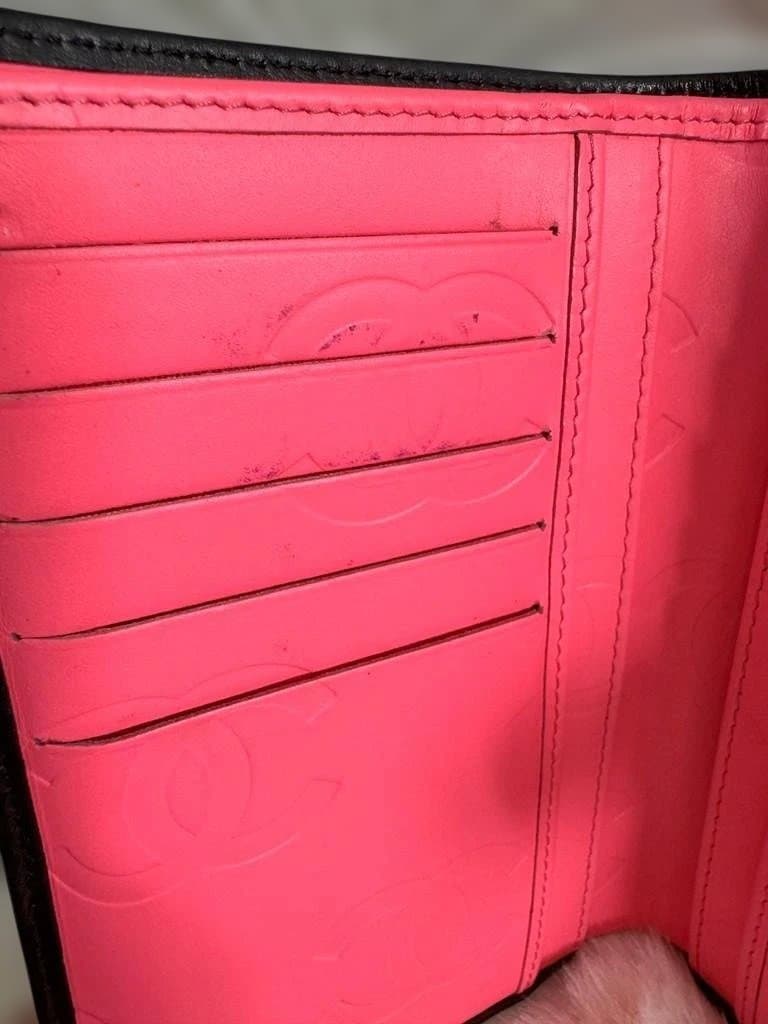 CHANEL　 カンボンライン　二つ折り財布　ラウンドファスナー