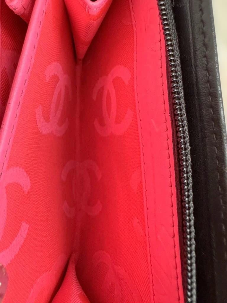 CHANEL　 カンボンライン　二つ折り財布　ラウンドファスナー
