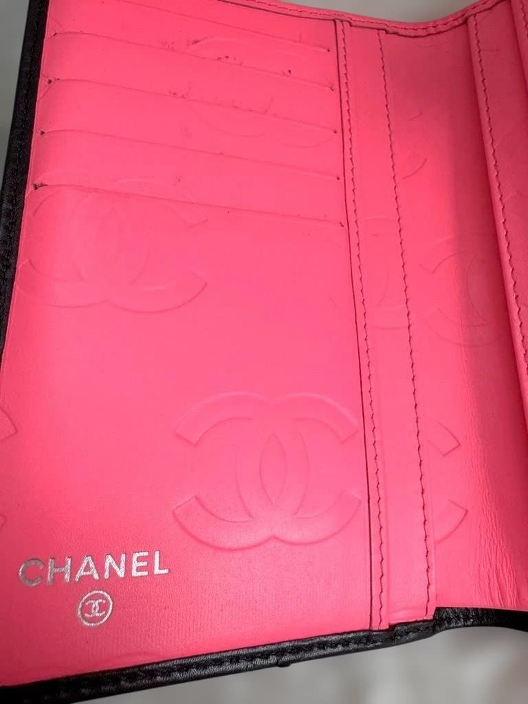 CHANEL　 カンボンライン　二つ折り財布　ラウンドファスナー