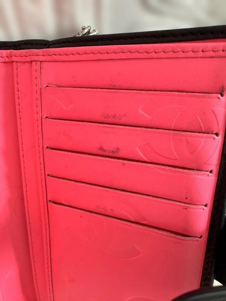 CHANEL　 カンボンライン　二つ折り財布　ラウンドファスナー