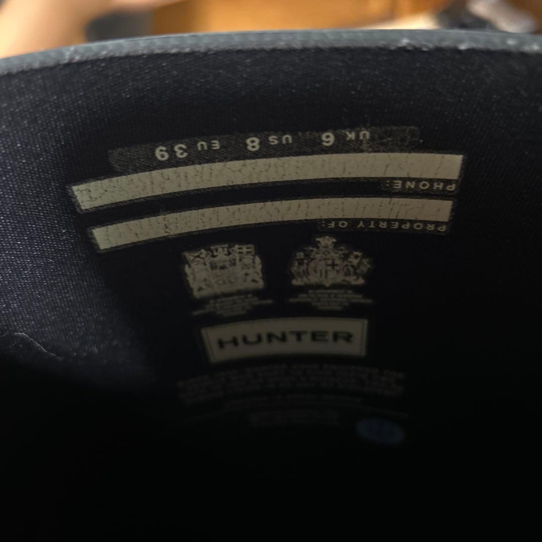 HUNTER ブラック レインブーツ UK 6
