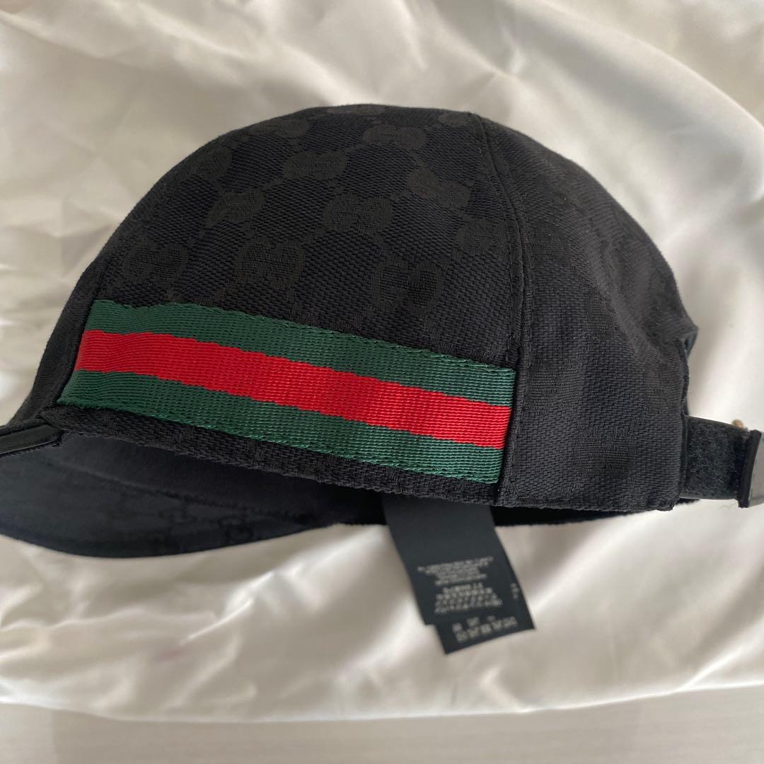 【備品完備・美品】グッチ GUCCI GGキャンバス ベースボールキャップ 黒