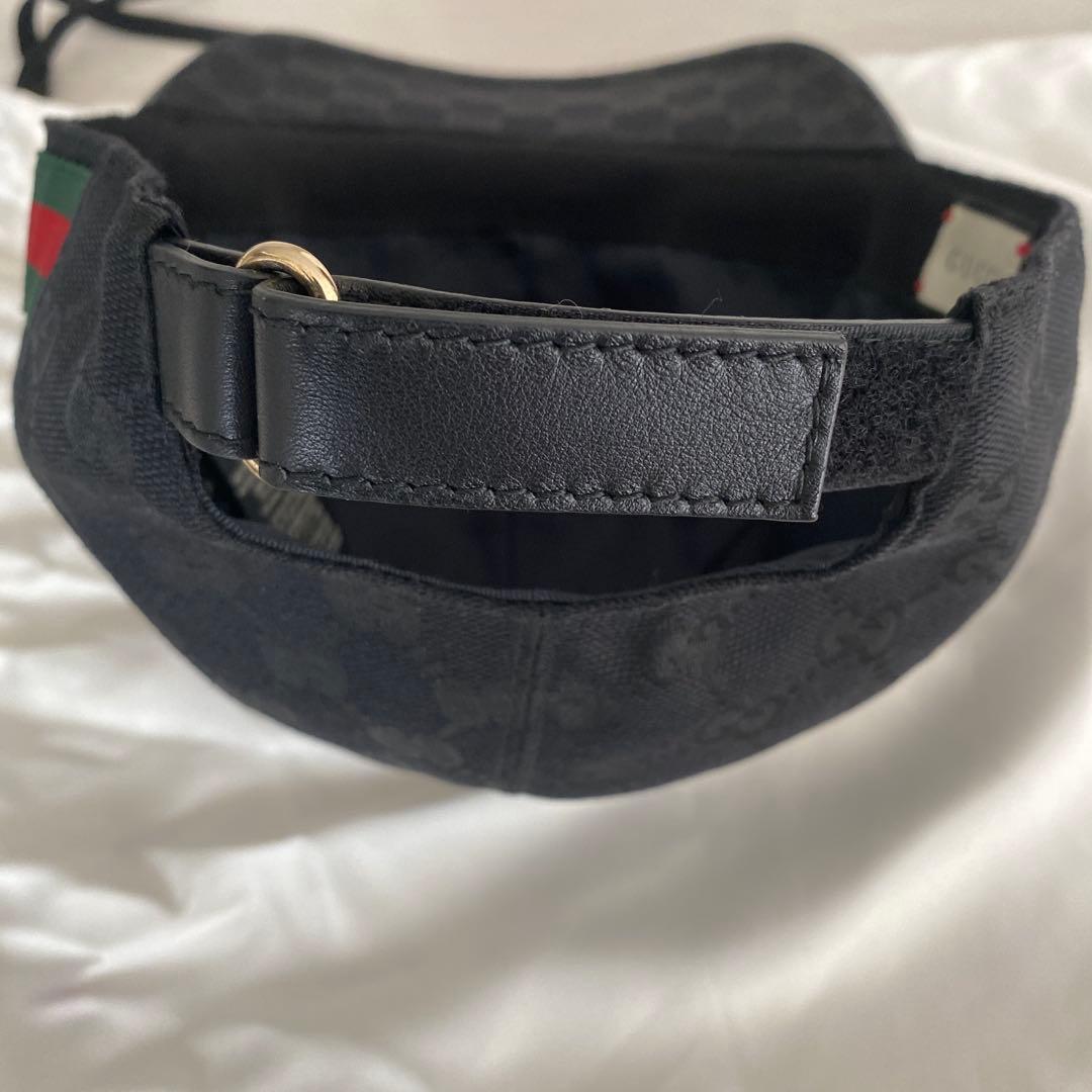 【備品完備・美品】グッチ GUCCI GGキャンバス ベースボールキャップ 黒