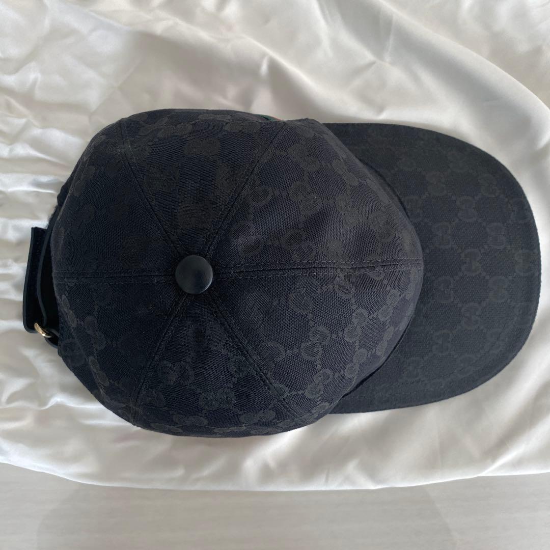 【備品完備・美品】グッチ GUCCI GGキャンバス ベースボールキャップ 黒