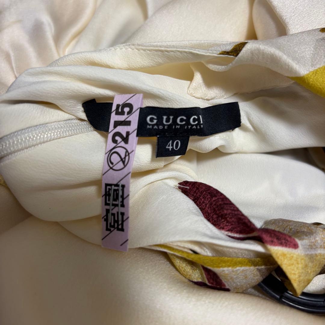 07.08 秋冬.GUCCI/グッチ ワンピース シルク100%・美品 希少