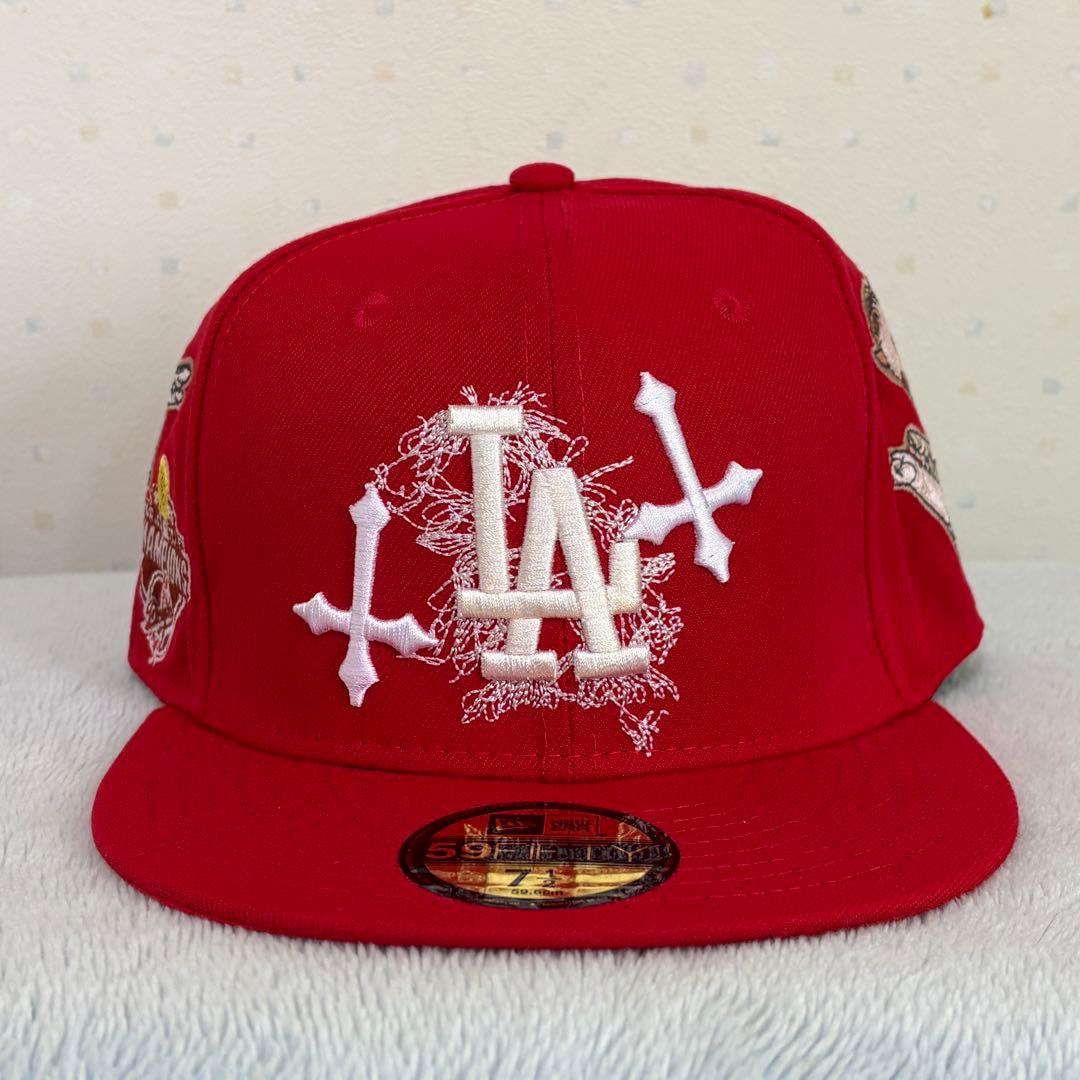 新品 NEWERA 59FIFTY ドジャース LA 7 1/2 海外限定 天使