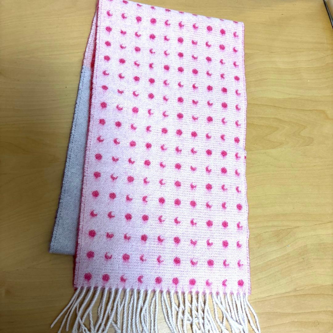 ジョンストンズ　カシミヤ　マフラー銀座和光　ドット　ストライプ　国内正規品