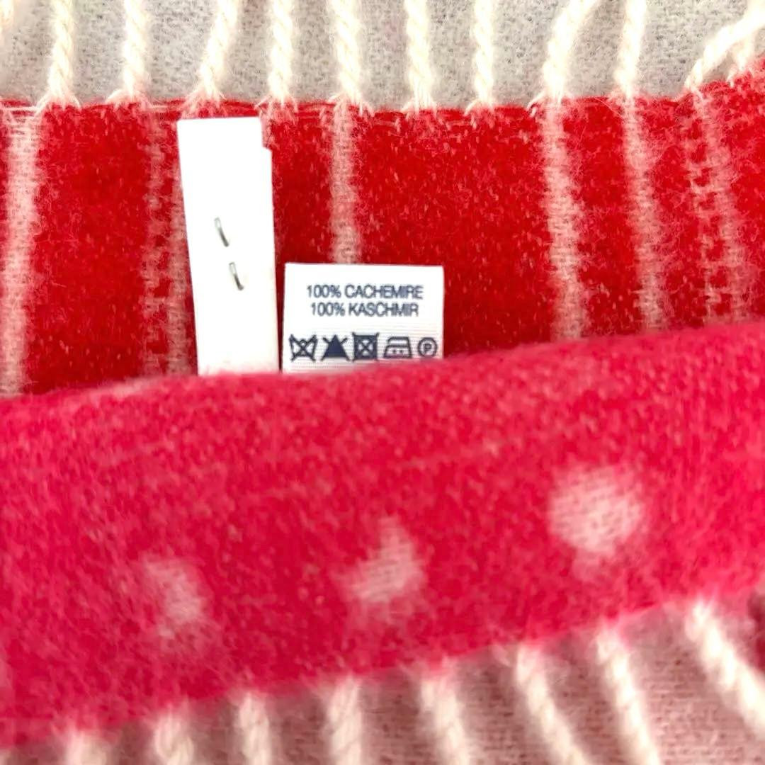 ジョンストンズ　カシミヤ　マフラー銀座和光　ドット　ストライプ　国内正規品