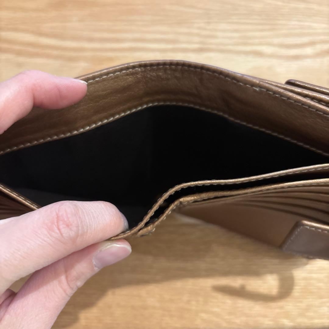 GUCCI グッチ 二つ折り財布 GG ハート キャンバス ロゴ ブロンズ