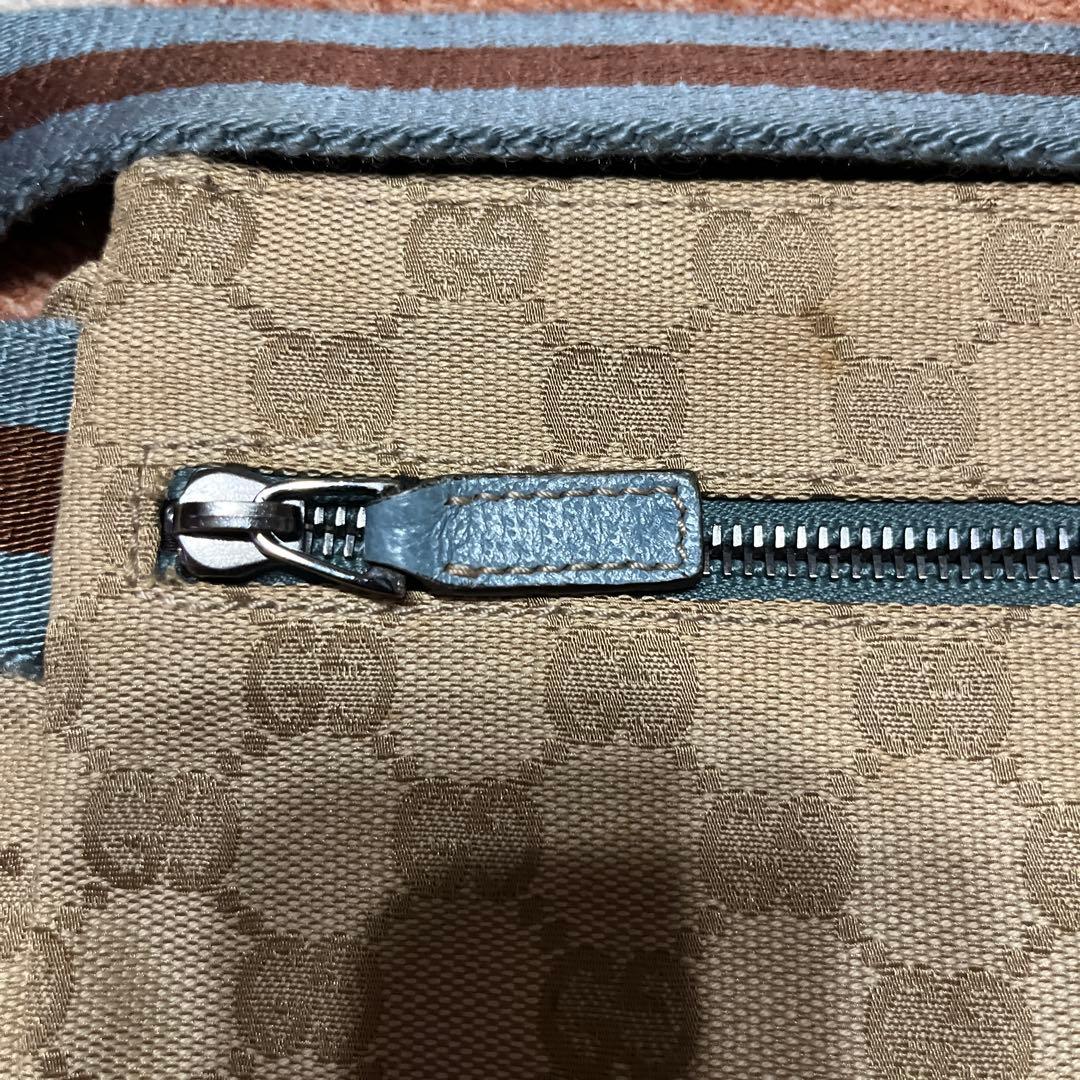 GUCCI GGパターン ウエストポーチ ベージュ・青