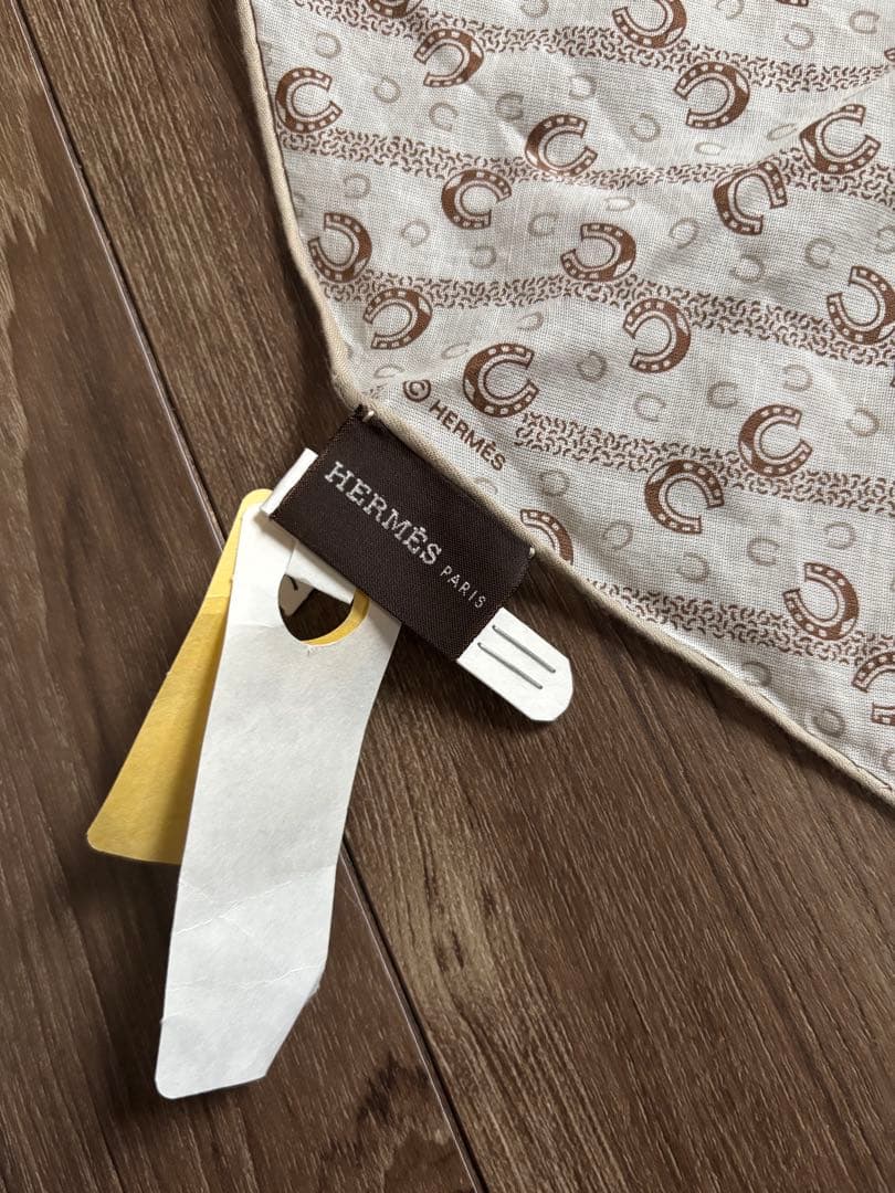 【HERMES】エルメス メンズ スカーフ ロサンジュ 馬蹄柄 ブラウン系