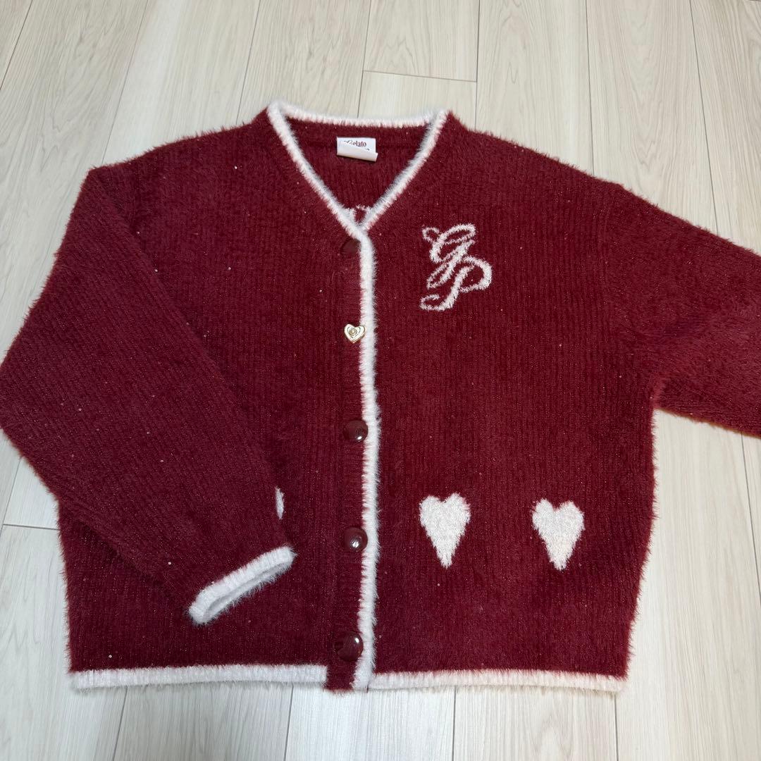 新品　Gelato Pique ラメフェザーカーディガン