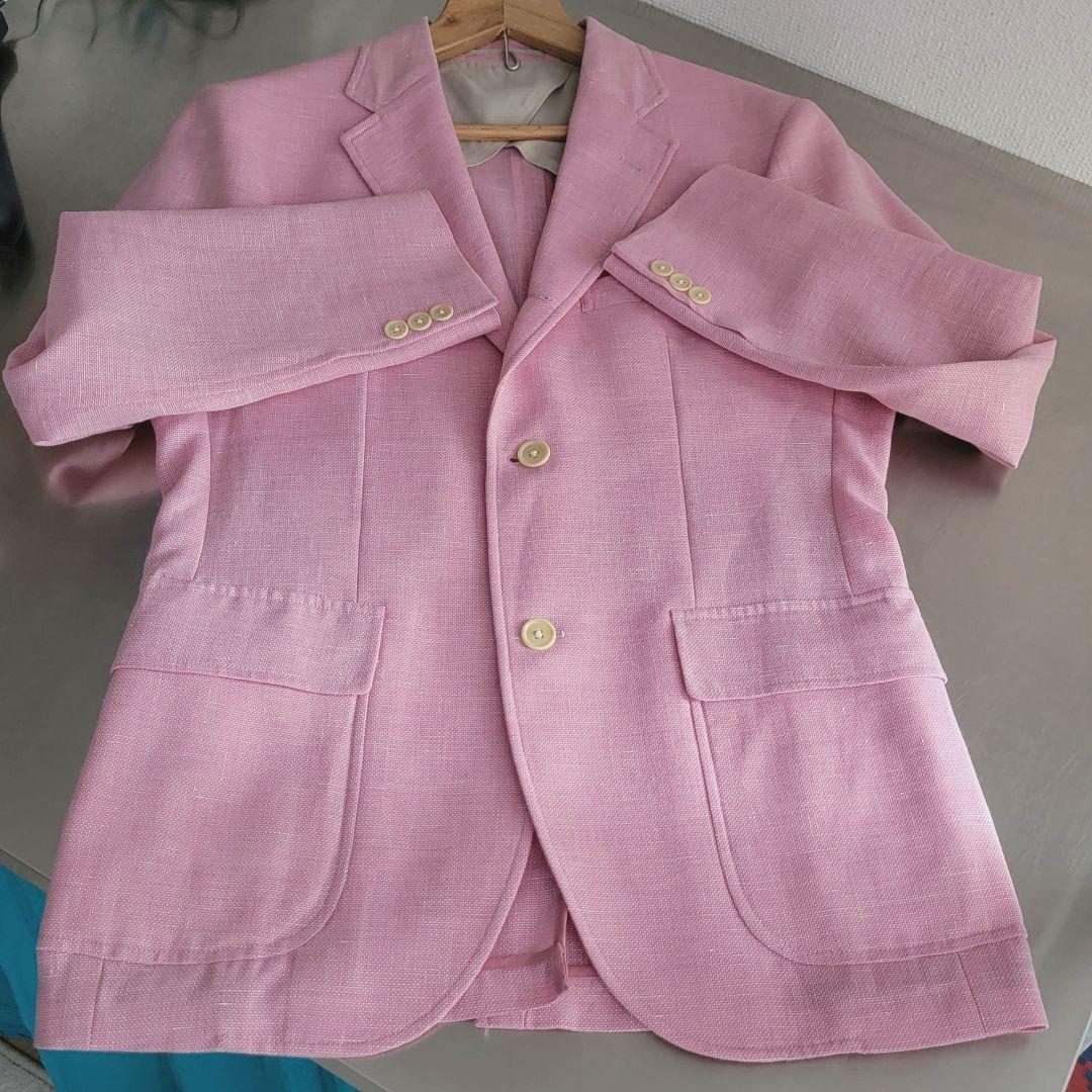 j.press　オンワード樫山　メンズジャケット M　美品　毛・麻　ピンク