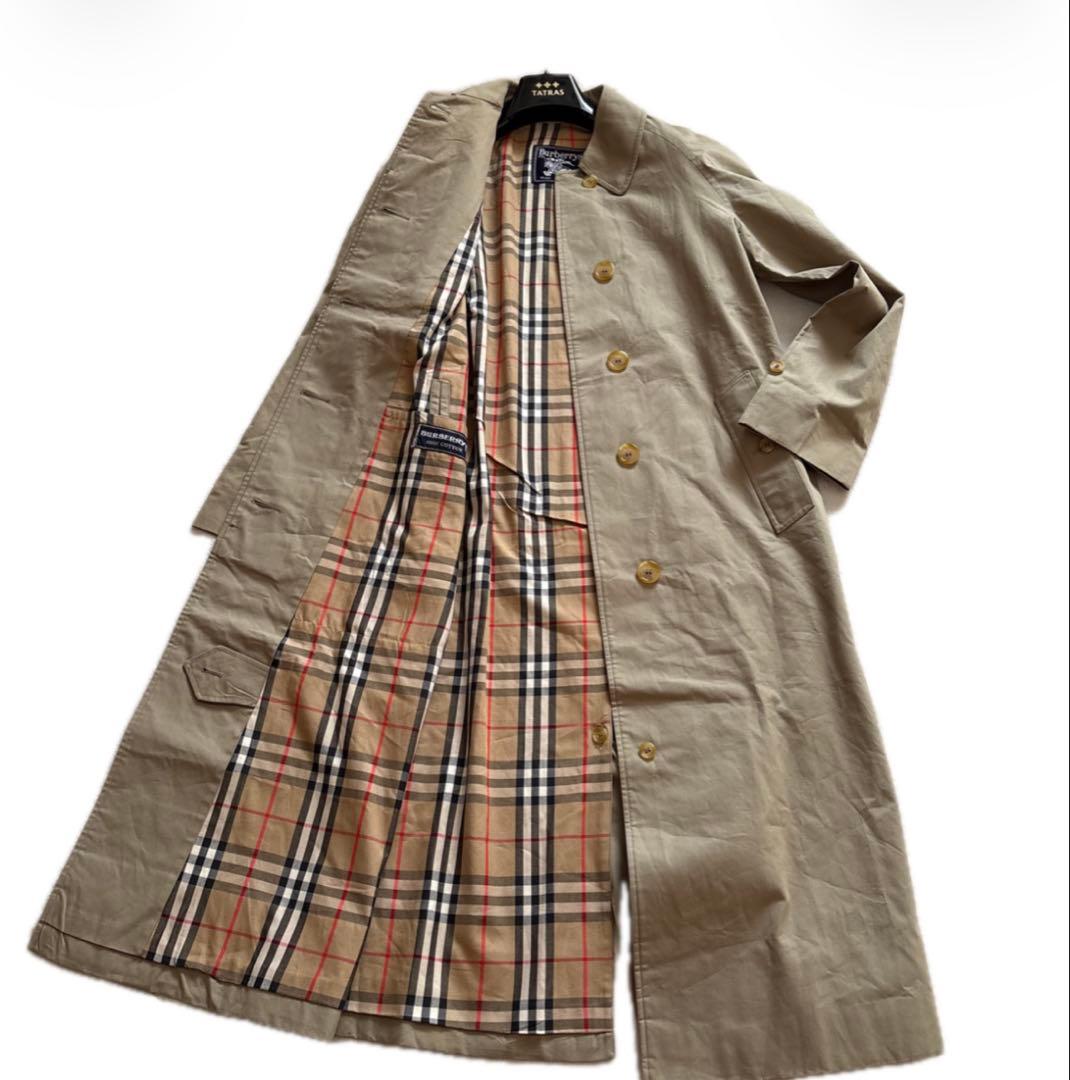 美品✨英国製 80～90s バーバリー ステンカラーコート 軽め　ノバチェック