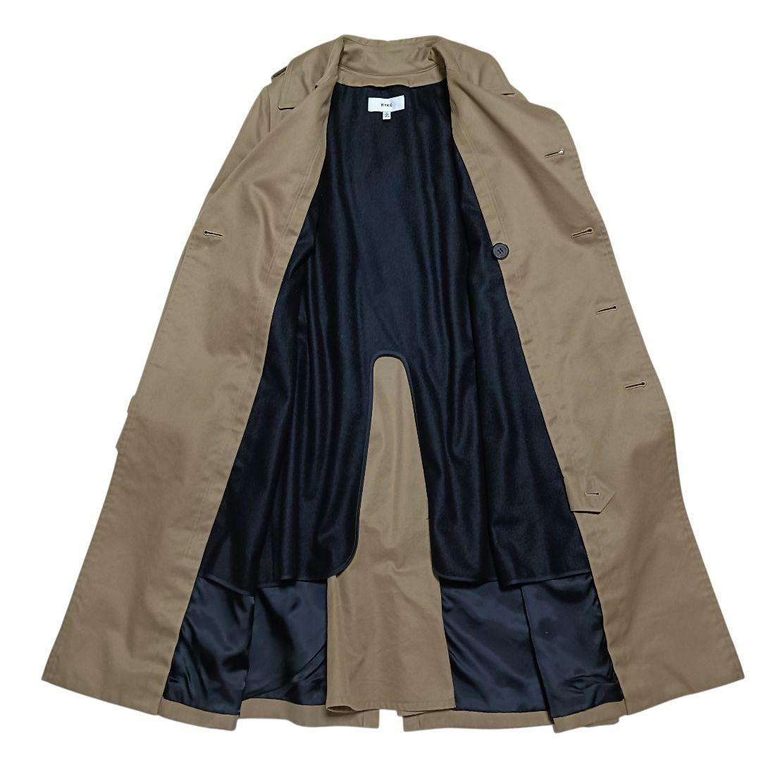 【極美品】HYKEハイク トレンチコート　ライナー付 ベルト ベージュ サイズ2