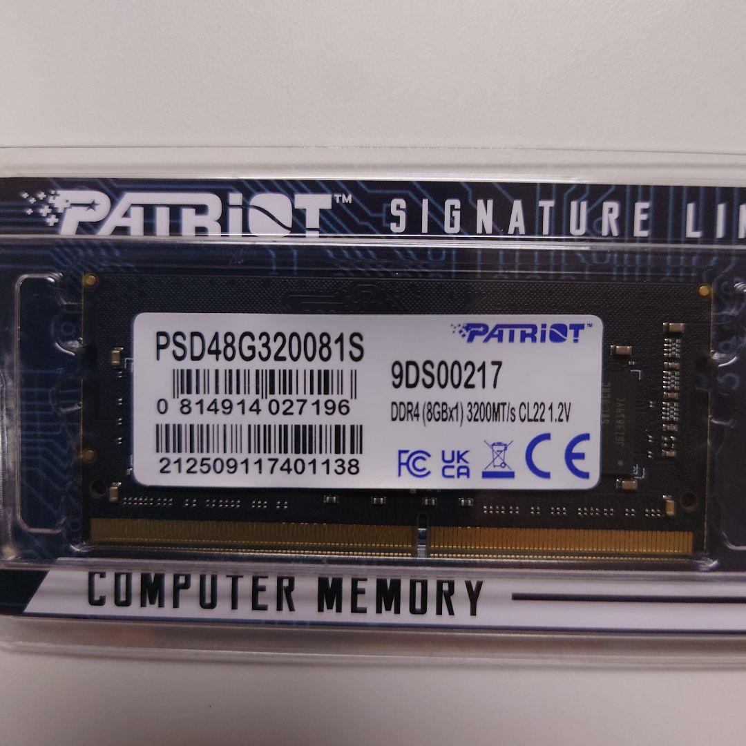 Patriot 16GB 8GB×2 DDR4-3200 ノートパソコン用メモリ