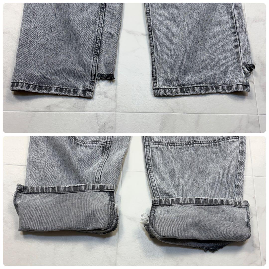 YENN ハイライズ　タック　ワイドパンツ　ライトグレー　デニムパンツ　36