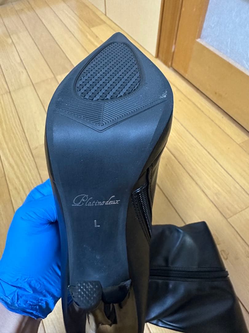 Platina deux 12cmヒール ロングブーツ ブラック 24センチ