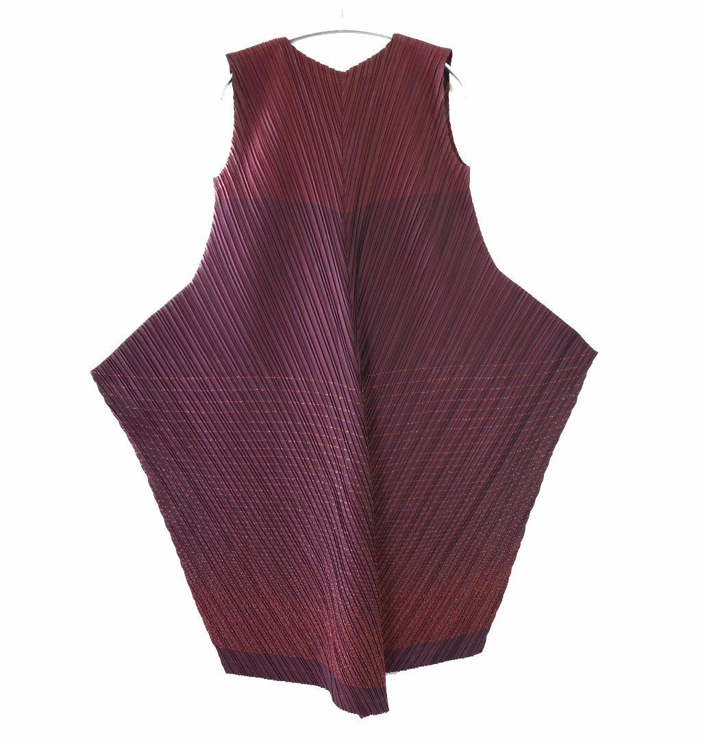 18aw ISSEY MIYAKE プリーツワンピース レッド イッセイミヤケ